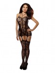 Lace & Fishnet Garter Black O/sq