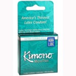 Kimono Microthin W/ Aqua Lube 3pk